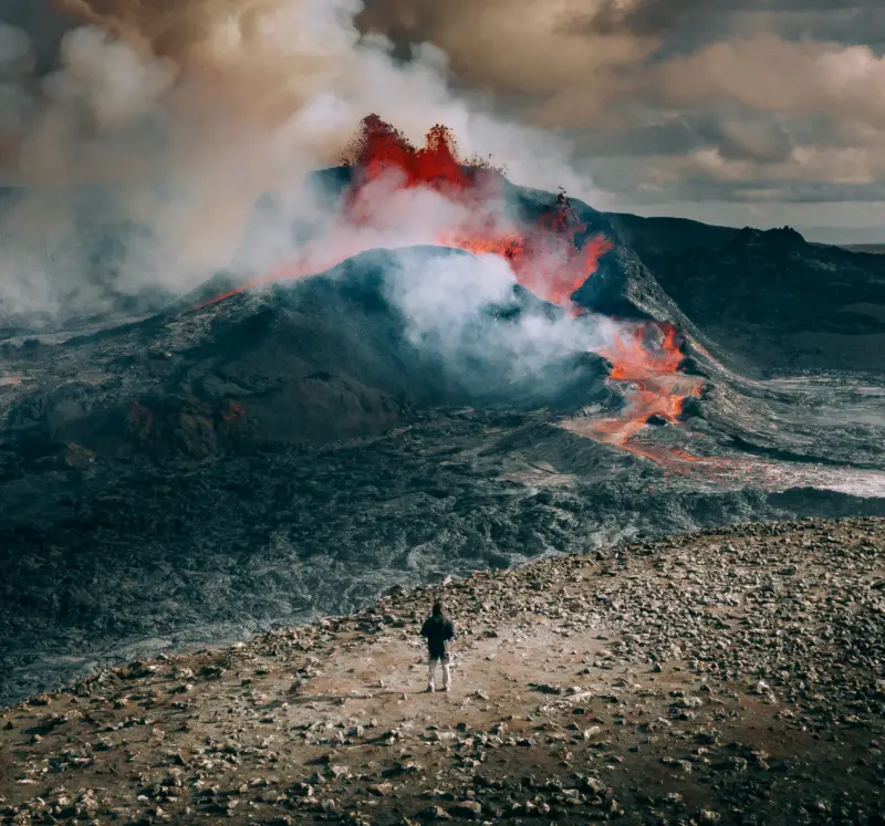 Hiking a volcano