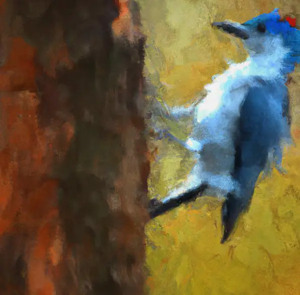 A blue woodpecker
