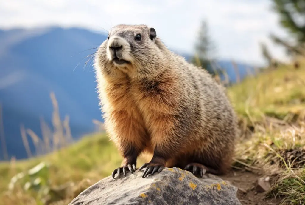 a marmot in the mountains