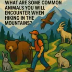 What are some common animals you will encounter when hiking in the mountains?